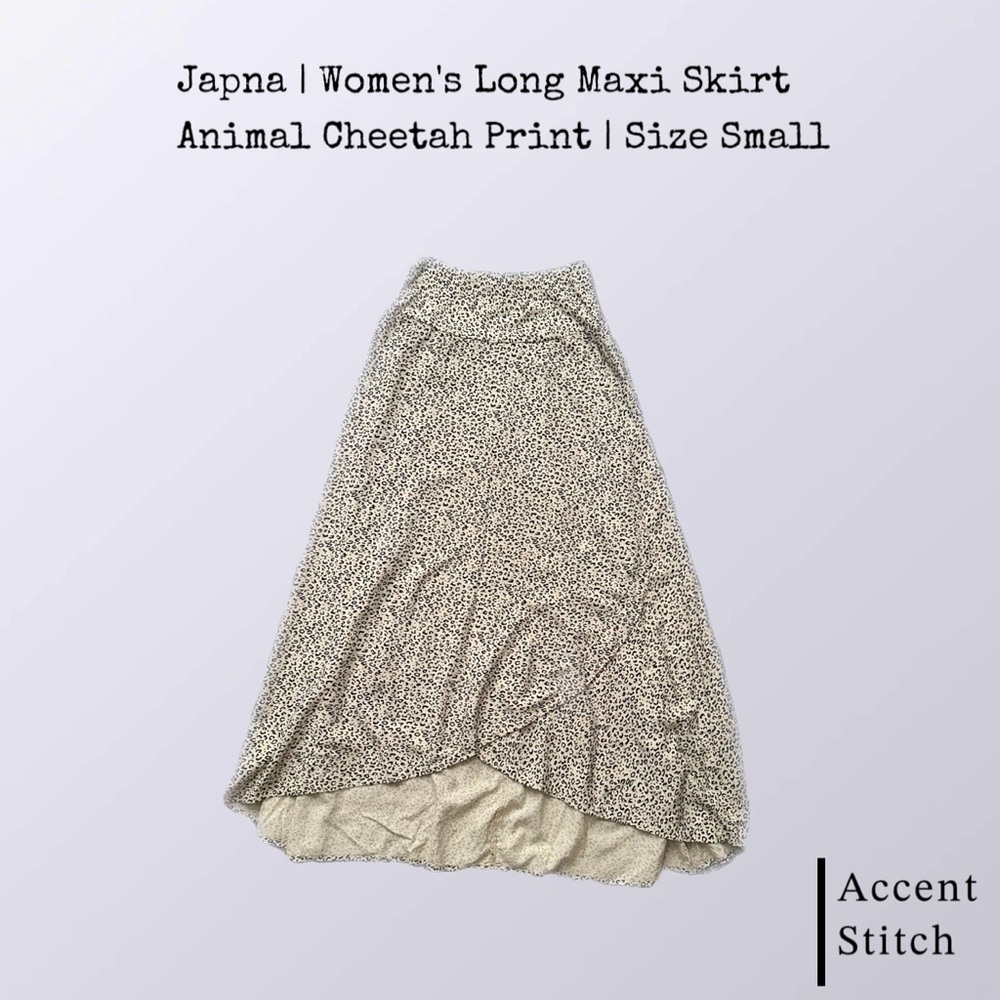 Japna | Women’s Long Maxi High Waist Skirt Animal Cheetah Print | Size Small